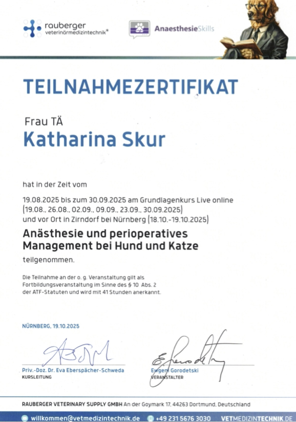 Anaesthesiebescheinigung K Skur